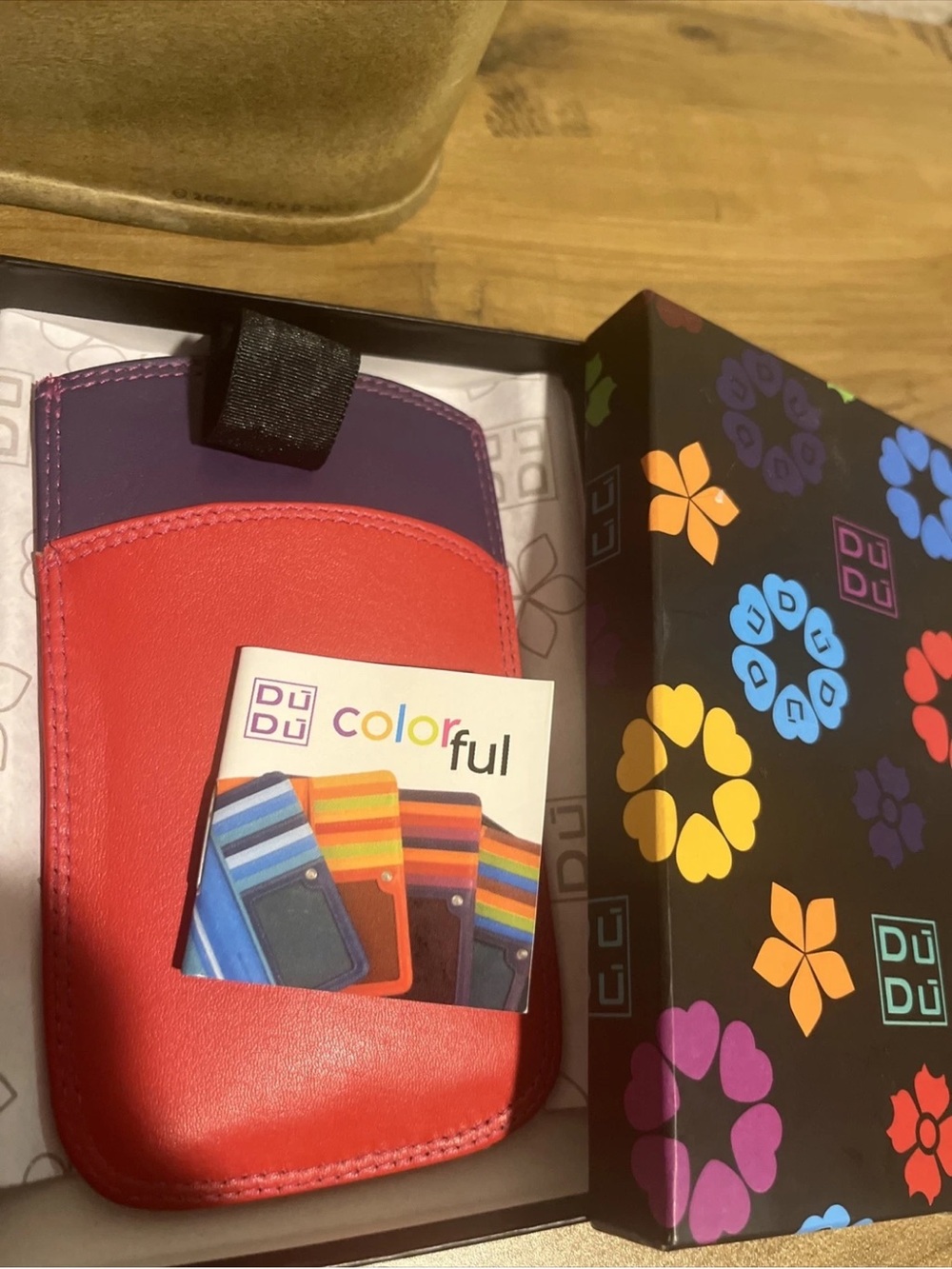 Fine Italian Leather New - Porta Carte Colorful Tiago - with box